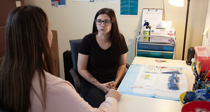 Medical Tests A staff member conducting a medical test